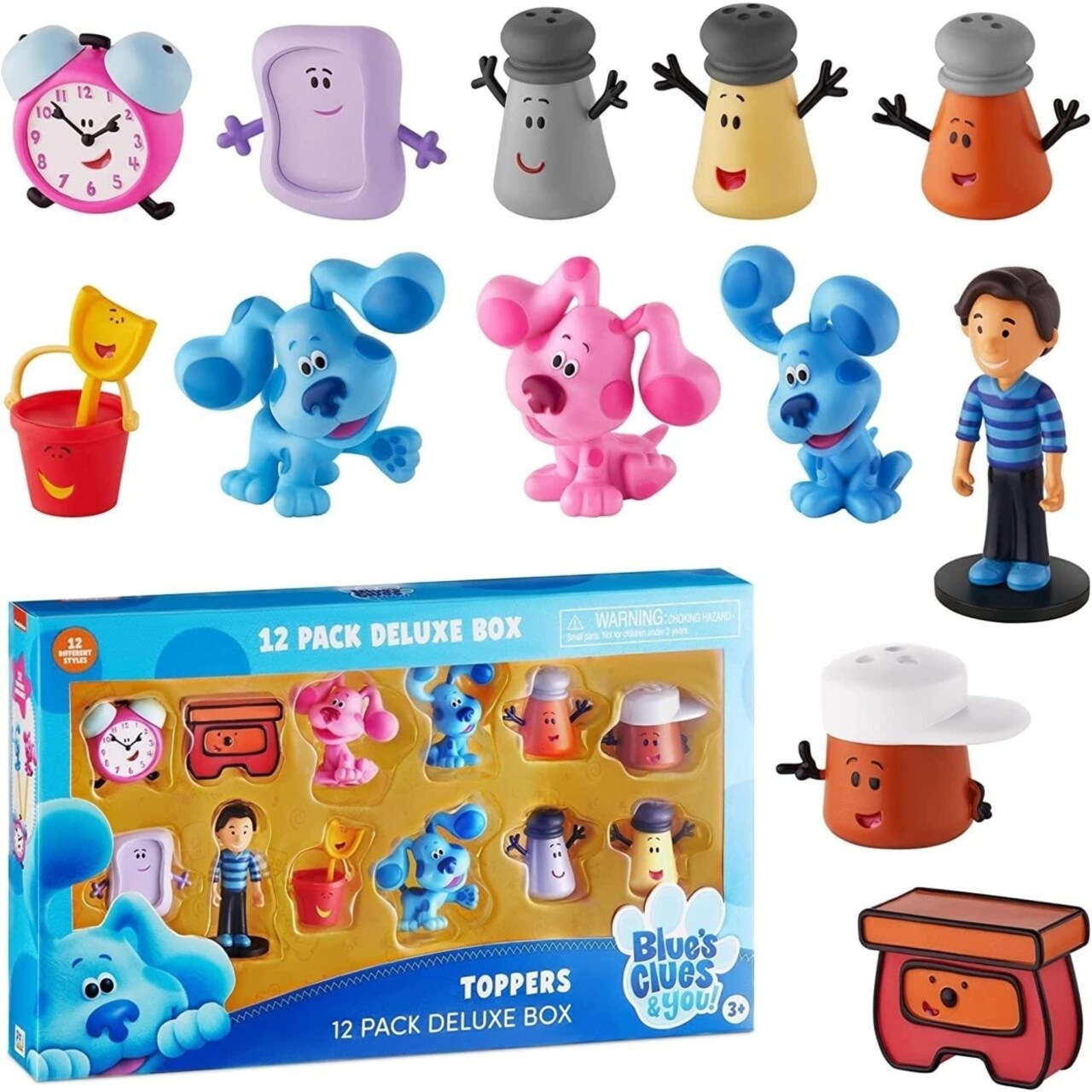 PMI International Blues Clues Pencil Toppers 12pk Josh Tickety Tock Paprika Magenta Pail